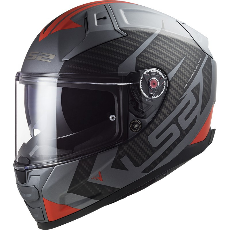 LS2 FF811 Vector II Splitter Helmets - Matte Titanium / Red