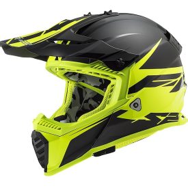 LS2, MX437 FAST EVO ROAR MATT BLACK HI-V YELLOW