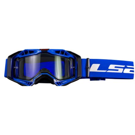 LS2 AURA GOGGLE BLUE WITH CLEAR VISOR