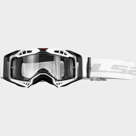 LS2 AURA ENDURO SERIES GOGGLE BLACK WHITE WITH CLEAR VIS